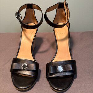 Marc Jacobs Black Leather Ankle Strap Sandals